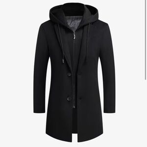 Men's Black Hooded Jacket